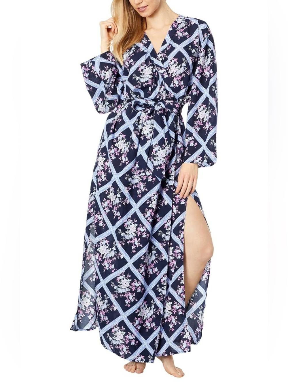 Intimately Free People Size XS/S I'm The One Robe Lavender Sky Floral Midnight